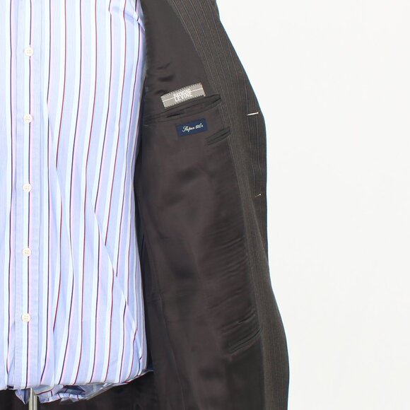 Canali 42L 36x30 Brown Full Suit 3-Button Stripe R543 - Picture 12 of 15